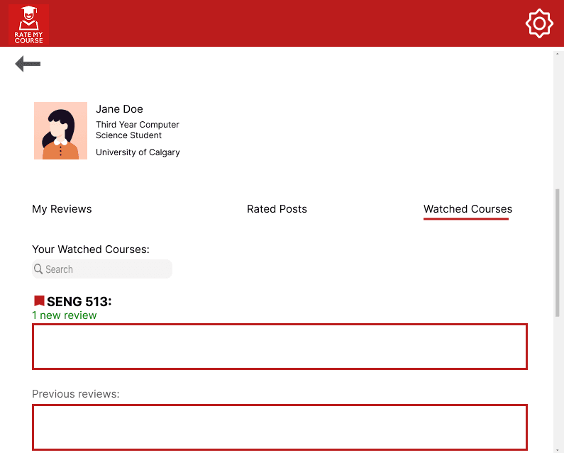 User - Account Watched Posts Page