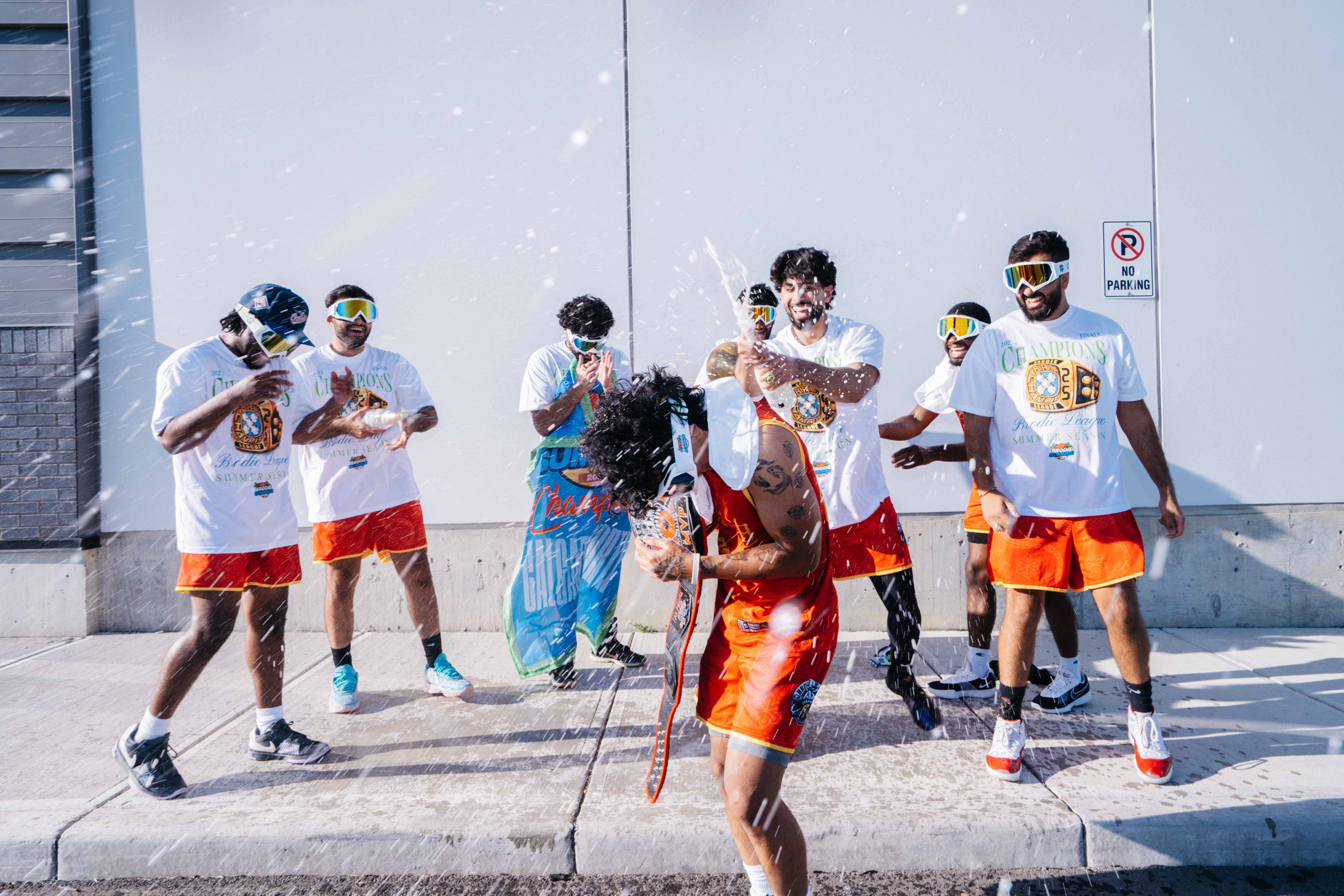 Brodie League basketball championship celebration